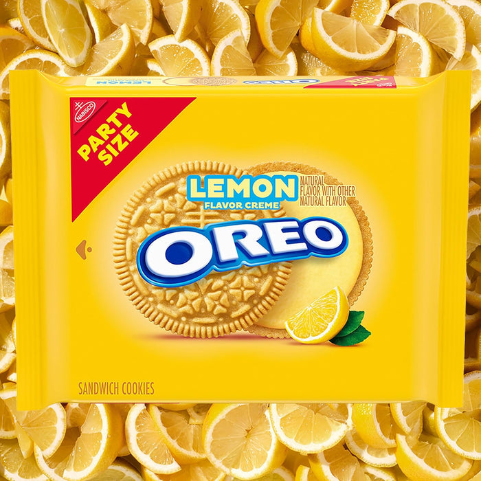 OREO Lemon Creme Sandwich Cookies – Birthday Care Package for Her, Party Size 24.95 oz