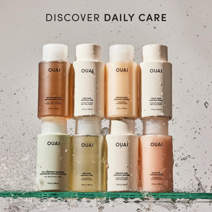OUAI Fine Hair Shampoo - Gym Bag Thickening Shampoo for the Post-Workout Rinse, Compact Strength Travel Size