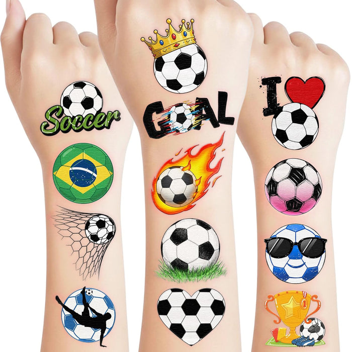 96 unique vibrant soccer-themed designs across 8 pre-cut sheets