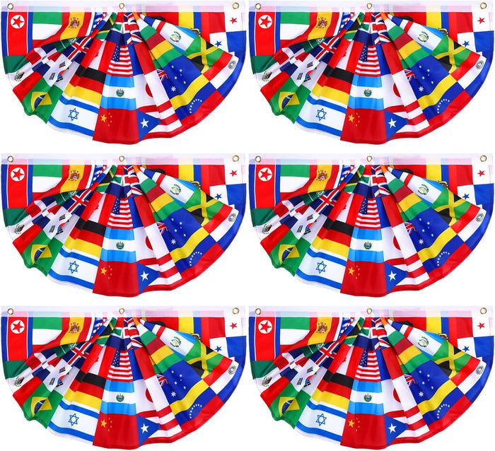 semicircular pleated fan bunting design in 1.5x3 ft (standard) and 3x6 ft (large) size variants