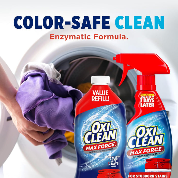 OxiClean Max Force Spray Refill – Grass and Mud Stain Remover for Kids' Outdoor Play Clothes, 48 fl oz