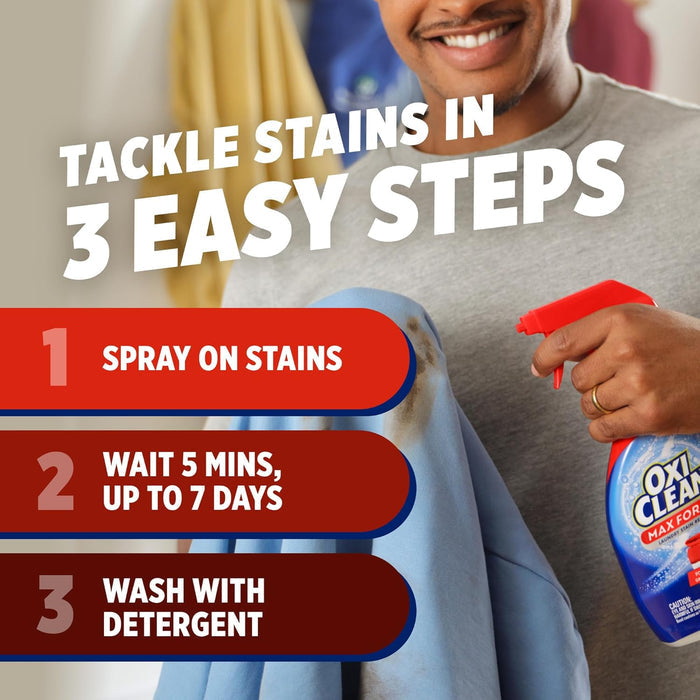 OxiClean Max Force Spray Refill – Grass and Mud Stain Remover for Kids' Outdoor Play Clothes, 48 fl oz