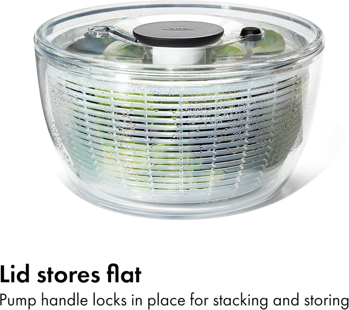 OXO Good Grips Salad Spinner | Pre-Wash and Store Station for Weekly Sunday Meal Planning | Fridge-Ready Lid