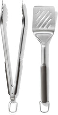 durable stainless steel turner with wide, beveled head for sliding under food