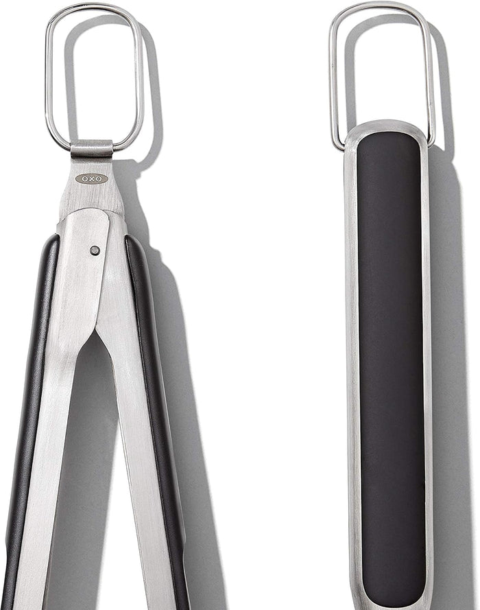OXO Outdoor Grilling Tongs and Turner Set – Rust-Resistant BBQ Tools for Poolside, Deck, and Park Cookouts