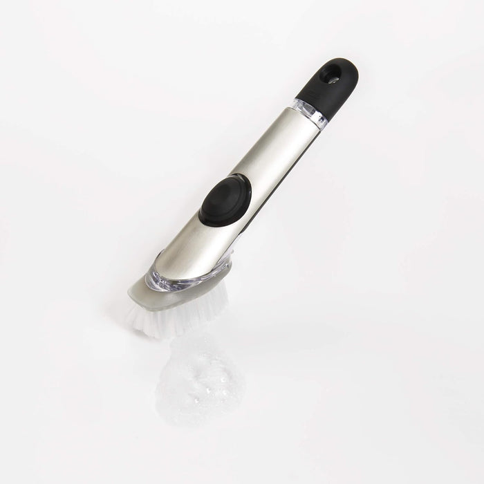 OXO Steel Soap Dispensing Dish Brush – Housewarming and Holiday Gift for Home Cooks Who Hand-Wash Daily
