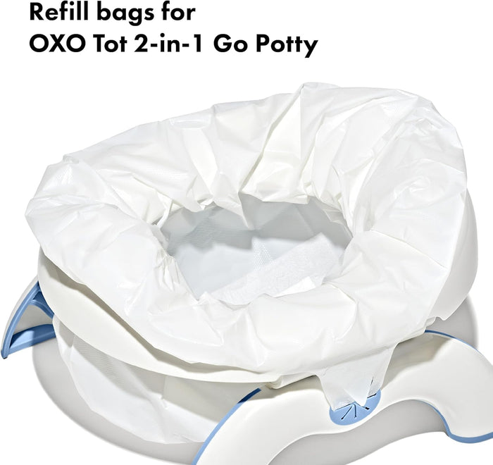 leak-proof plastic construction that attaches securely to soft flexible flaps on the oxo tot potty