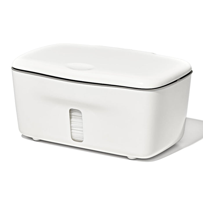 one-handed push-button lid opening