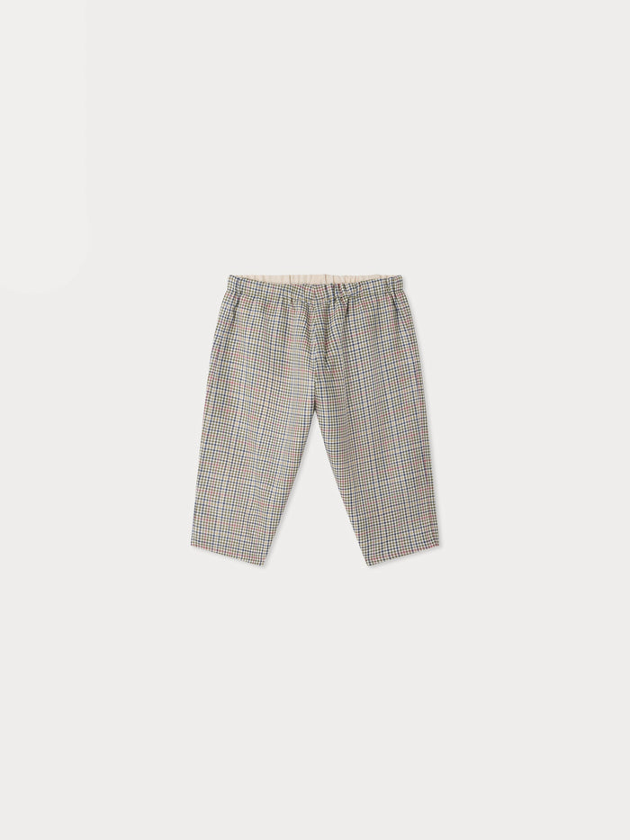 Pantalon bébé Dandy à carreaux en coton biologique