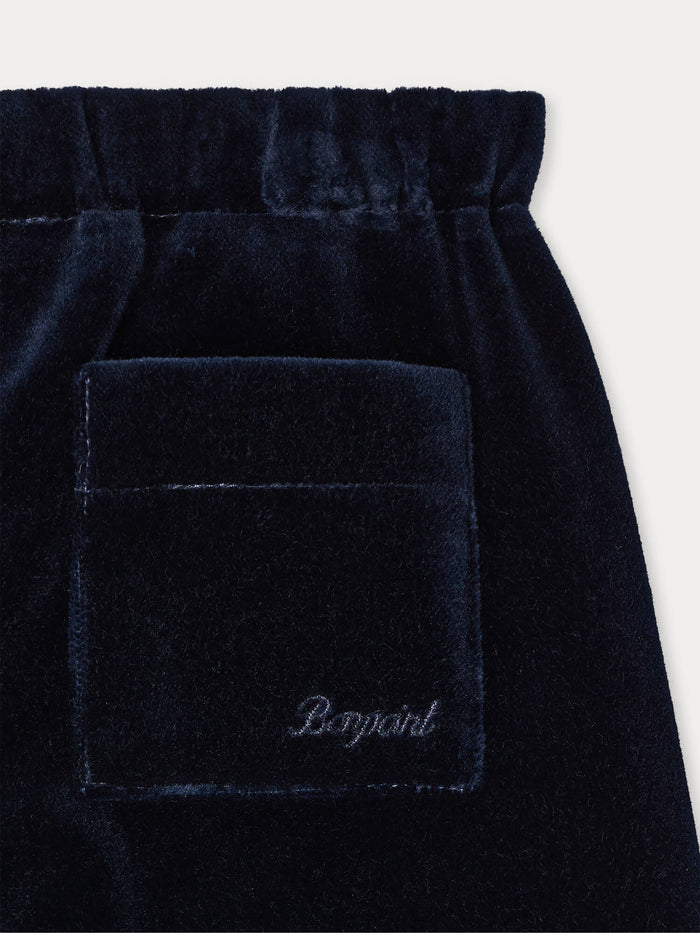Pantalon bébé Dandy marine en velours de coton biologique