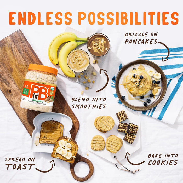 PBfit Organic Peanut Butter Powder – Clean School Lunch Spread for Gluten-Free Kids