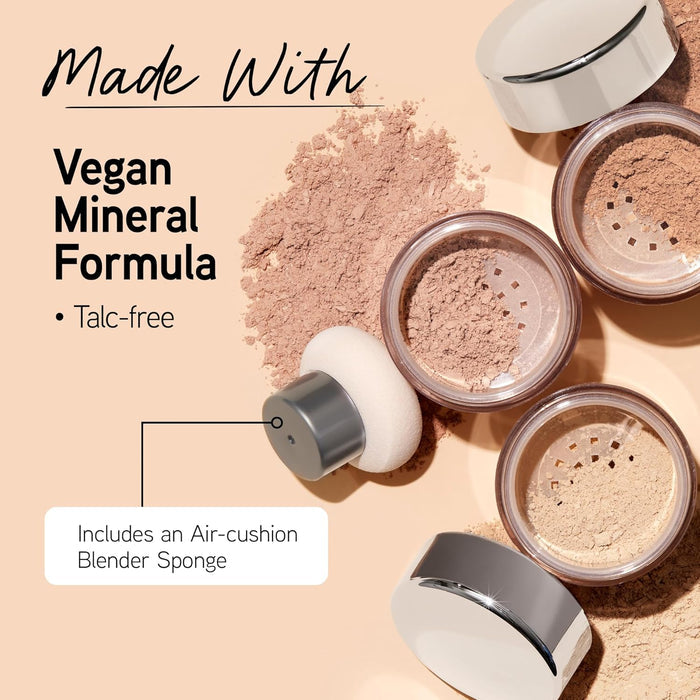 three shade variants: translucent light, medium beige, and creamy natural