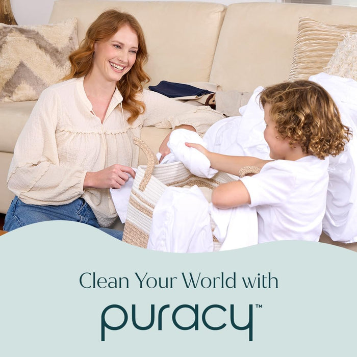 Puracy Free & Clear Laundry Detergent - One-Bottle Plant-Based Wash for Intentional Capsule Wardrobes