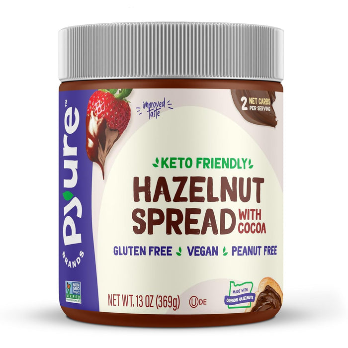 2g net carbs per serving with 90% less sugar than leading hazelnut spreads