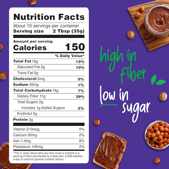 made with only 8 clean ingredients, hazelnuts listed first
