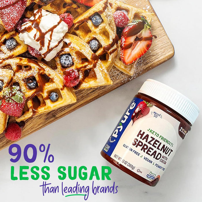Pyure Sugar-Free Chocolate Spread | Vegan Kid Snack for Texture-Sensitive Toddlers on Rice Cakes