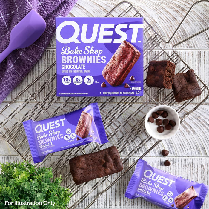Quest Nutrition Chocolate Brownie – Pre-Portioned Luggage Snack for Air Travel, 10 Count