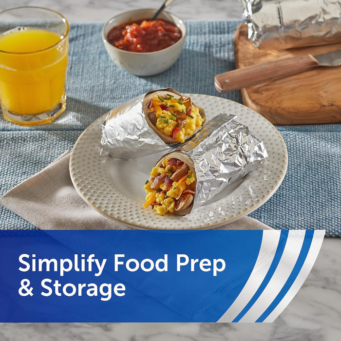 standard heavy-duty reynolds wrap aluminum foil for strength and heat retention