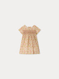 Robe bébé Maruska en tissu Liberty smockée et brodée main en coton biologique