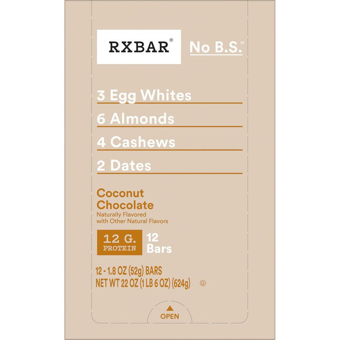 RXBAR Coconut Chocolate Protein Bar – Break Room Protein Snack to Beat the 3pm Slump, 30 Count