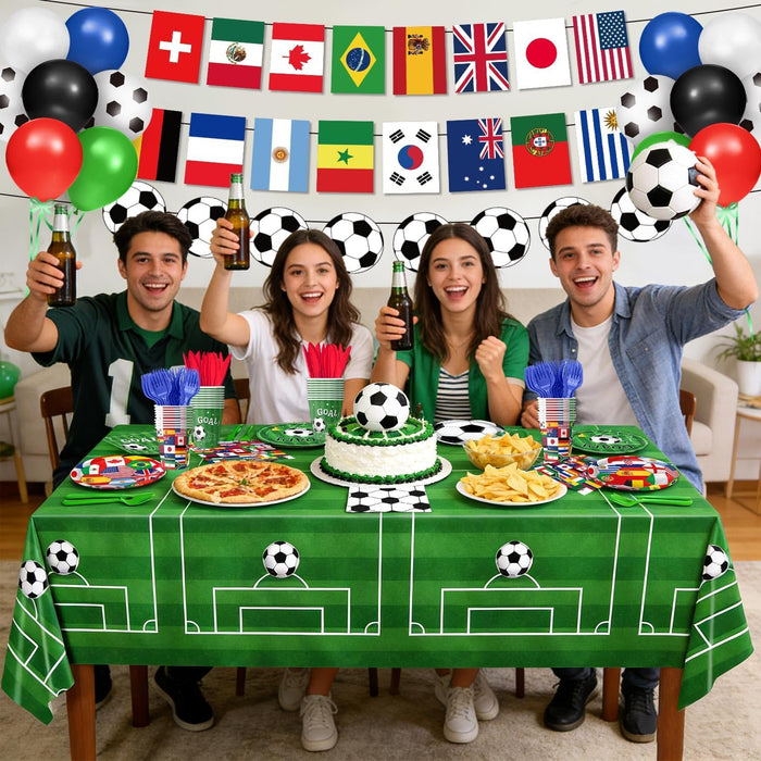 soccer ball graphics featuring international flags across multiple design variations