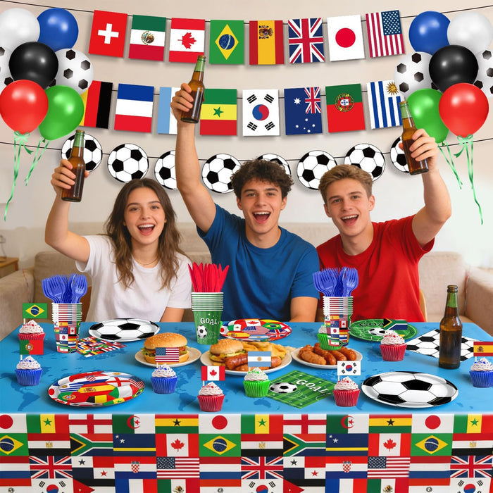 Safe Soccer Theme Party Pack for Children – 24 Servings with Food-Grade Ink Plates