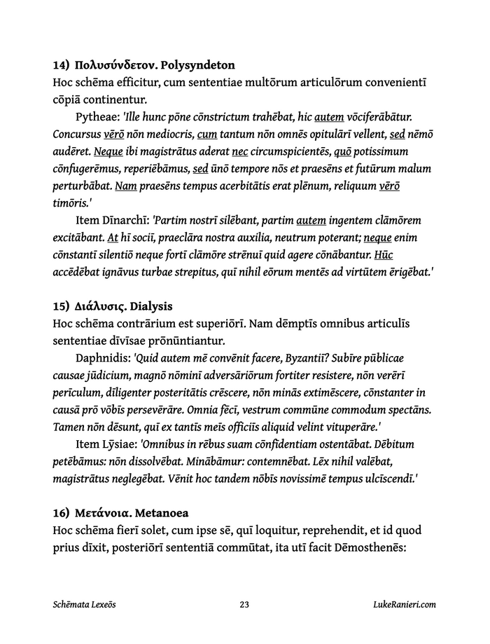Schemata Lexeos - Figures of Rhetoric by P. Rutilius Lupus