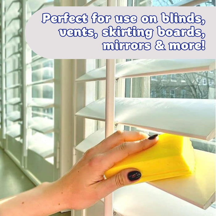 soft foam head that is gentle on mirrors, wooden blinds, and painted surfaces