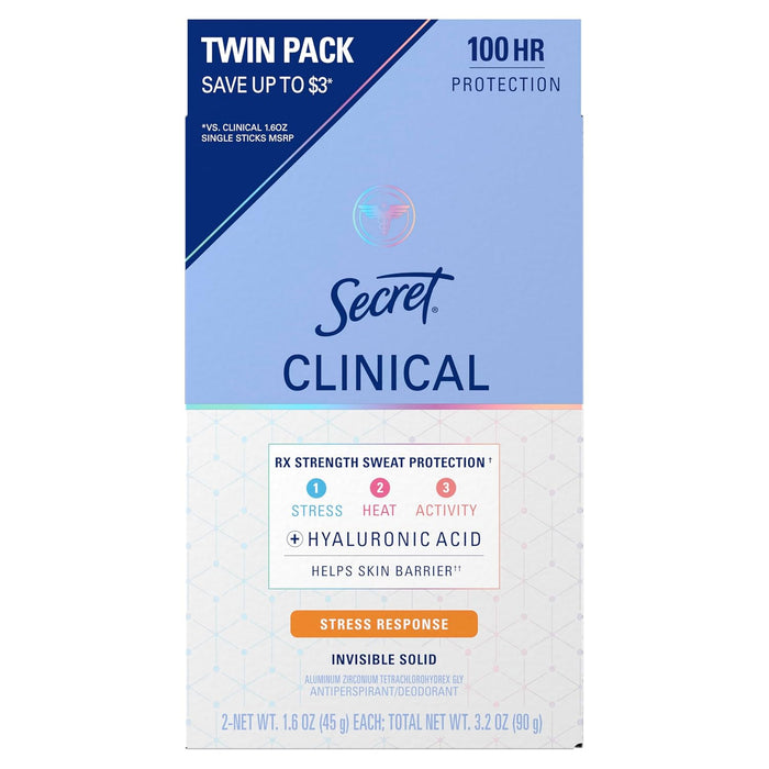 clinical-strength antiperspirant formula targeting stress, heat, and activity sweat