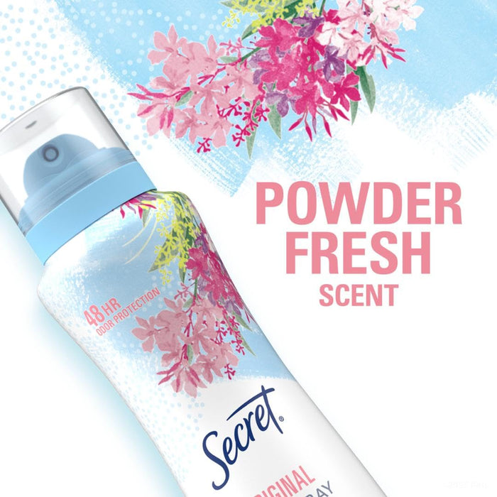 Secret Deodorant Dry Spray for Women – Practical Valentine's Day Stocking Stuffer, Cruelty-Free 3-Pack, 4.1 oz