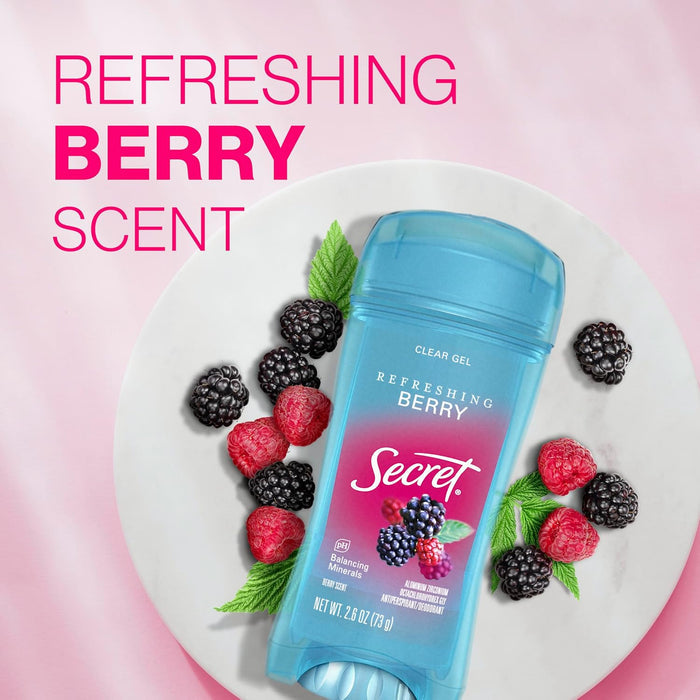 Secret Fresh 72hr Antiperspirant Deodorant for Women – Commute-Ready Sweat Control, Berry Scent Pack of 2