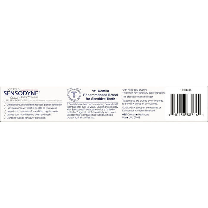Sensodyne Extra Whitening Toothpaste for Sensitive Teeth – Uncluttered Bathroom Counter Whitening Essential