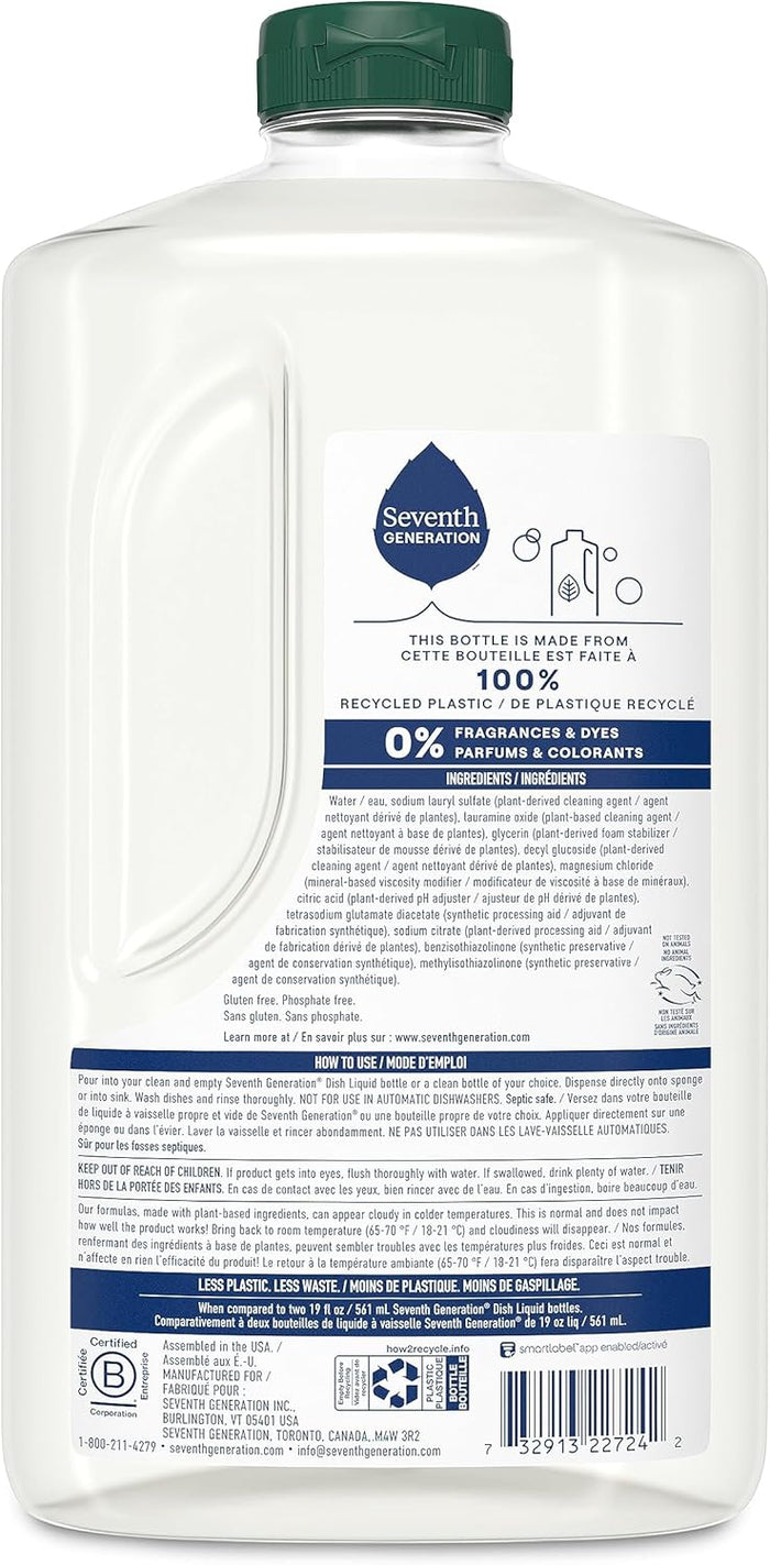 free & clear formulation with 0% dyes and 0% fragrances