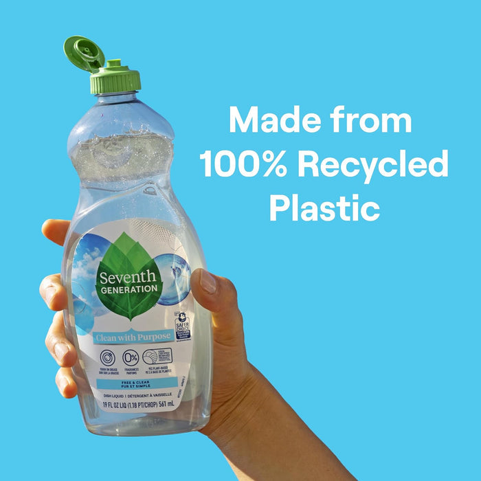 Seventh Generation Dish Soap Free & Clear – Self-Care Dish Soap for Sensitive Skin, USDA Biobased Formula