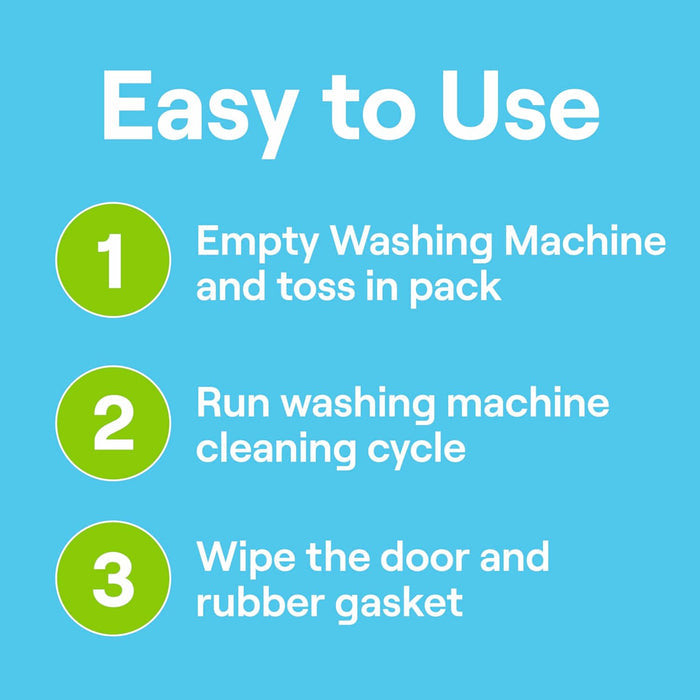 Seventh Generation Washing Machine Cleaner – Worry Free Mudroom Laundry Care, EPA Certified Odor Lift Packs