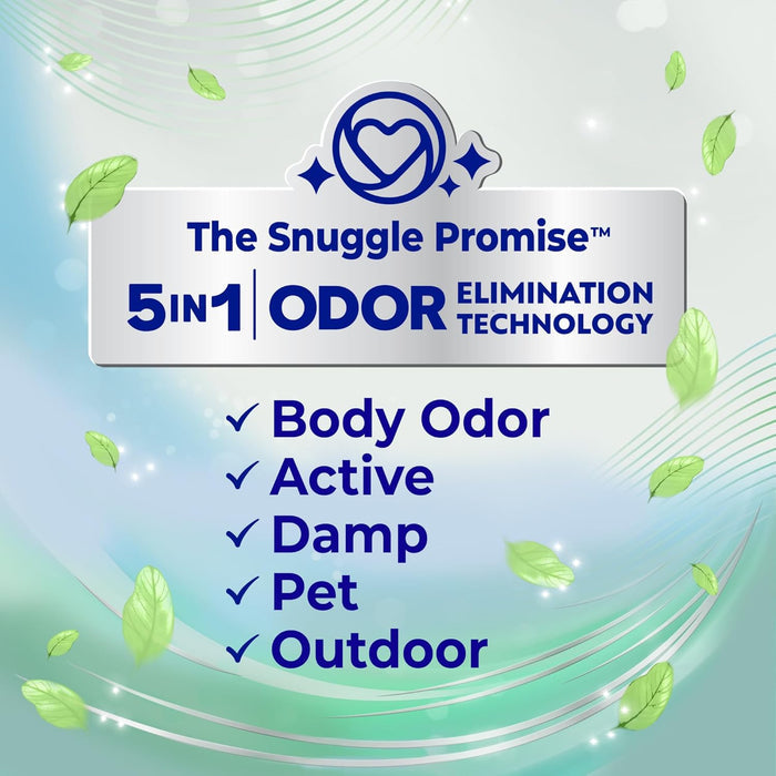 5-in-1 odor elimination technology targeting body, active, damp, outdoor, and pet odors