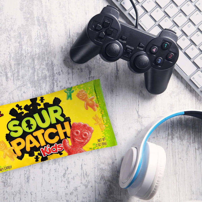 SOUR PATCH KIDS Assorted Fruit Gummy Candy 24-Pack – Kid-Friendly Party Favors and Lunchbox Snack Bags