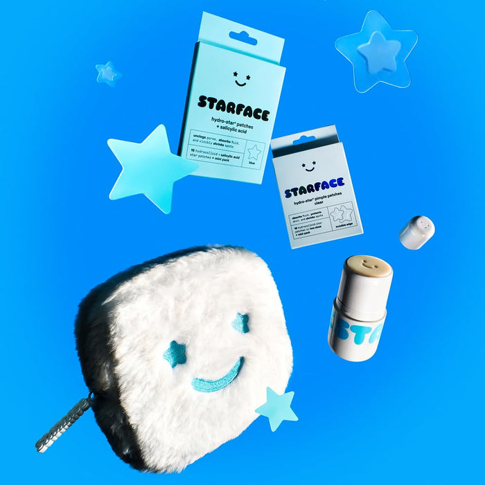 Starface Big Lil White Gift Set - Stocking Stuffer for Teens and Tweens, Pimple Patches with Travel Pouch