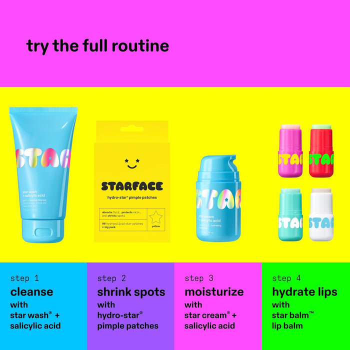 star-shaped design available in 10+ colorways for personalization