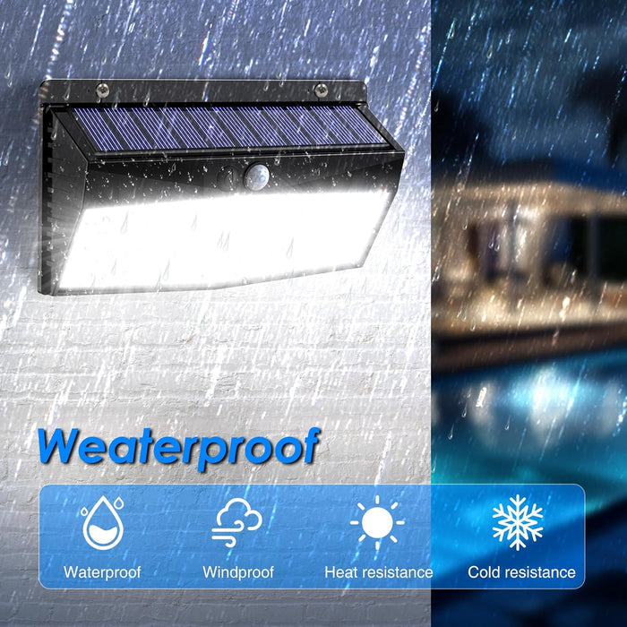 Stylish Solar Outdoor Light for Garage Siding & Backyard – 368 LED, Blends with Home Exterior