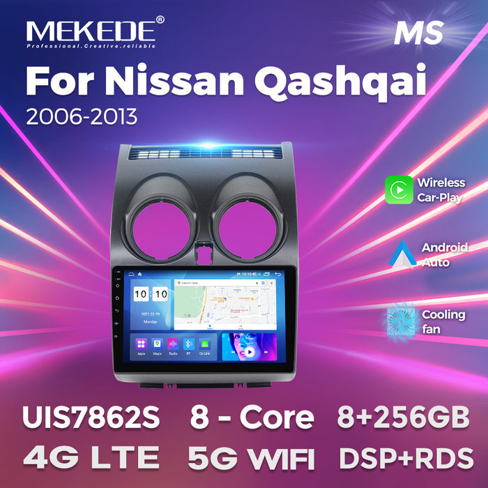 Suitable for 06-13 nissan qashqai car central control android navigation wireless carplay fangyitong 7862