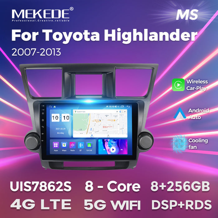 Suitable for 07-13 toyota highlander car central control android navigation wireless carplay