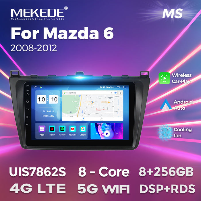 Suitable for 08-12 mazda 6 ruiyi mazda6 android car central control navigator wireless carplay