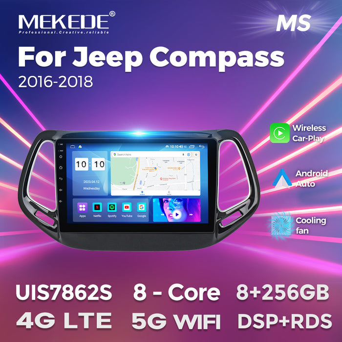 Suitable for 16-18 jeep compass android car navigation wireless carplay