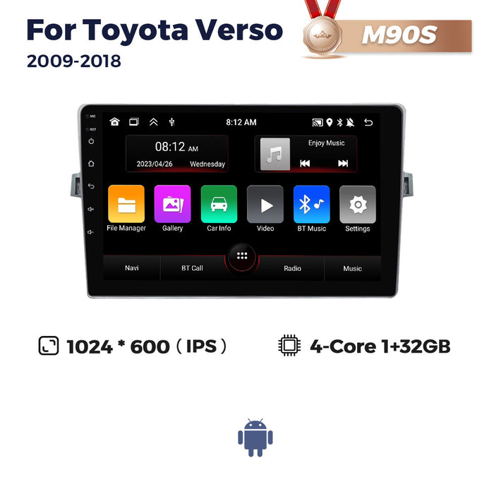 Suitable for 2009-2018 toyota verso car large screen android navigator carplay