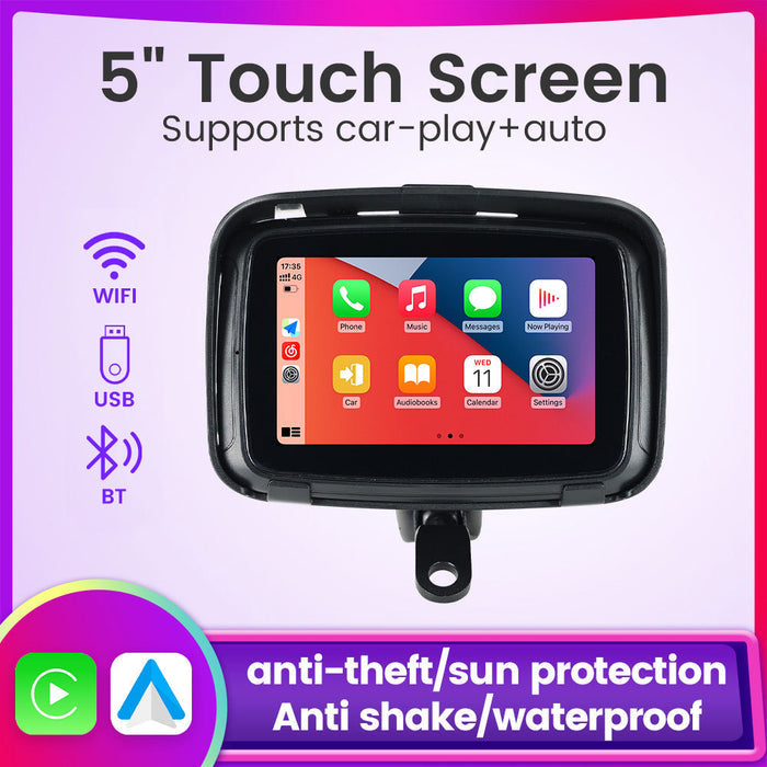 Suitable for 5inch portable motorcycle wireless apple carplay waterproof lcd screen display gps