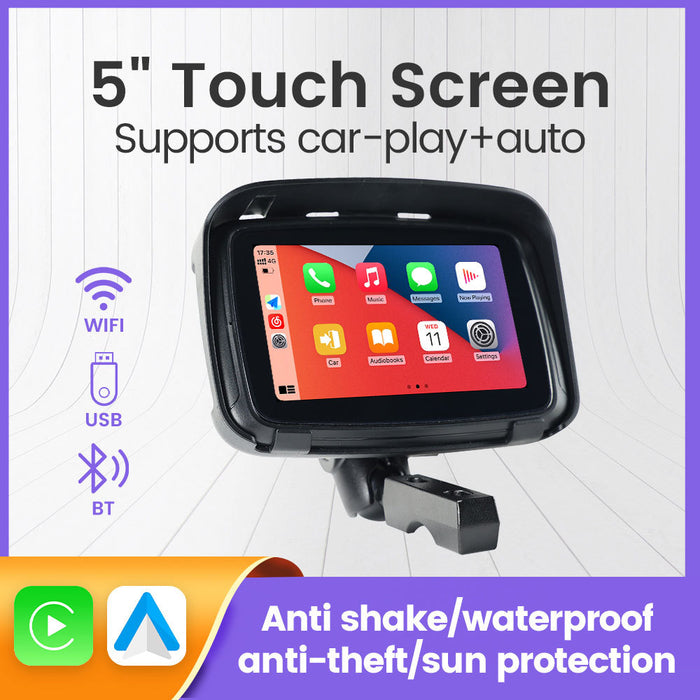 Suitable for 5inch portable motorcycle wireless apple carplay waterproof lcd screen display gps