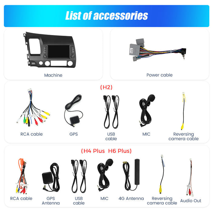 Suitable for 7inch honda civic 2005-2012 honda civic original car style grids car android navigator