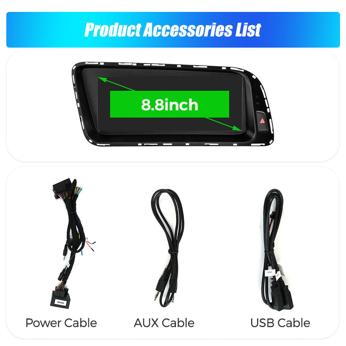 Suitable for 8.8" audi q5 2009-2017 audi q5 linux restoration large screen wireless carplay