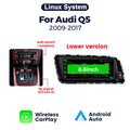 Suitable for 8.8" audi q5 2009-2017 audi q5 linux restoration large screen wireless carplay